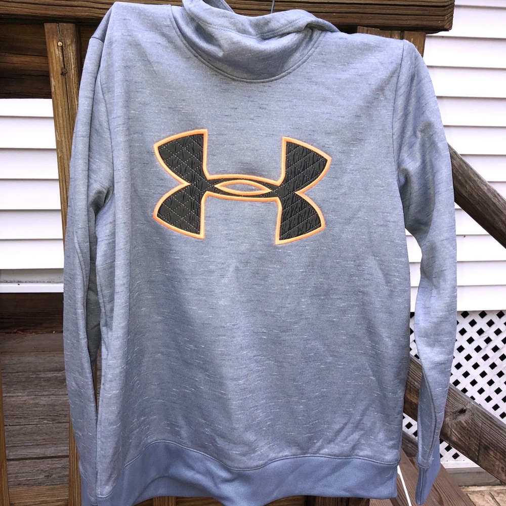 NWT Under Armour Hoodie Grey Size M orange logo